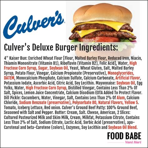 culver's nutritional info|culvers macros.